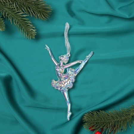 Christmas tree decoration "Ballerina in the dance" 16x8.5 cm, transparent overflow