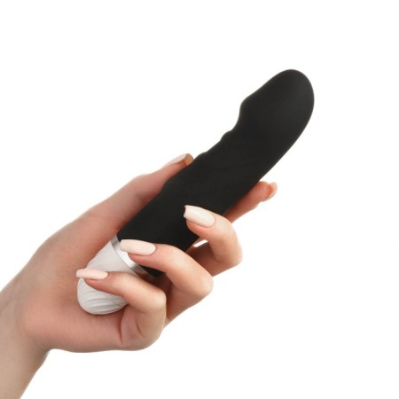 Vibrator with stimulation of the point G, 17 x 3.5 cm, black-3
