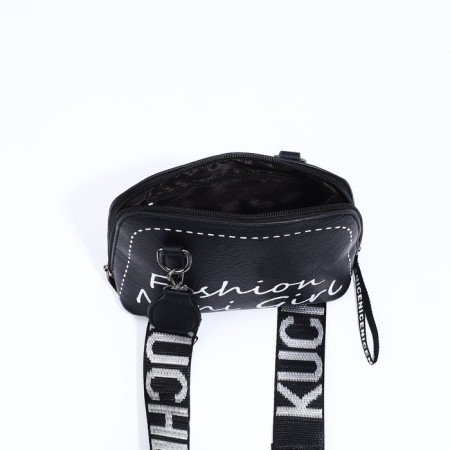 Bag Cross-Bodi with a zipper, black color-5