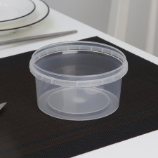 Container plastic disposable round, 485 ml, transparent color