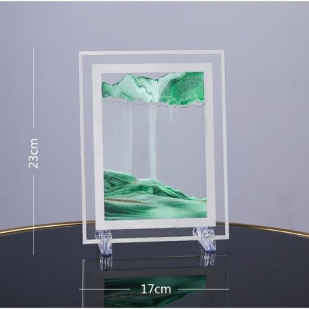 Sanding clock-picture "Kulas", 23 x 17 cm, anti-stress, green sand-3