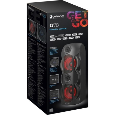Acoustic system Defender G78 70W, BT/FM/TF/USB/Mic/Light-4