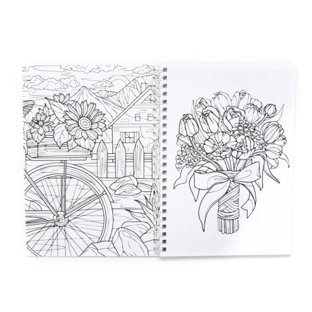 Antistress coloring on the spring "Flower mood"-3