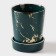 Ceramic stand for Gold cutlery, 10.5 × 10.5 × 13 cm, green color