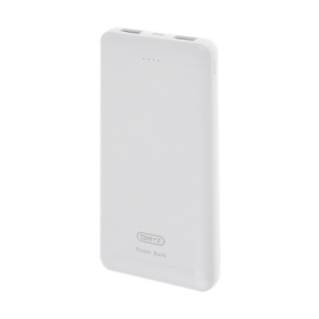 External BYZ W3, 10,000 mAh, 2 USB, 1 Type-C, 2.1 A, PD, white