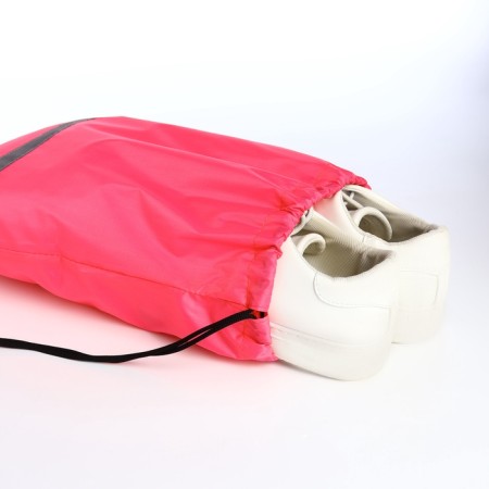 A bag for shoes on a lace, "ZFTS", a reflective strip, pink color-3