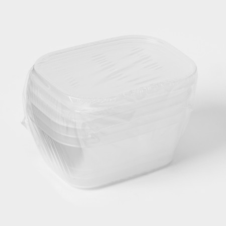A set of food shares, 3 pcs, 500 ml, rectangular, transparent-3