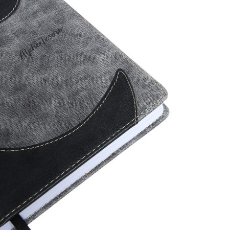 Diary of a low -up A5, 144 sheets "Courage", a solid binding with foam rubber, artificial leather, pancake embossing, white offset 80 g/m², gray-2