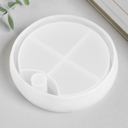 Mold Silicon "Casket Round - Lower Tier" 10.8x10.8x2.7 cm-1