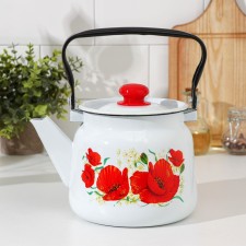 Maki kettle, 2.3 l, enameled cover, induction, white color