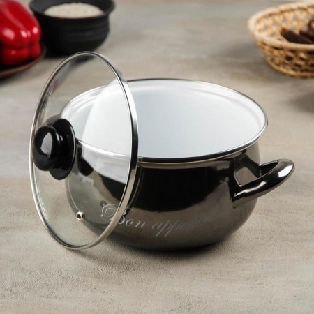 Metallic pan, 3.1 l, glass cover, induction-1