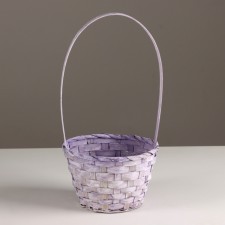 Wicker basket, d15x9xh31cm, lilac, bamboo