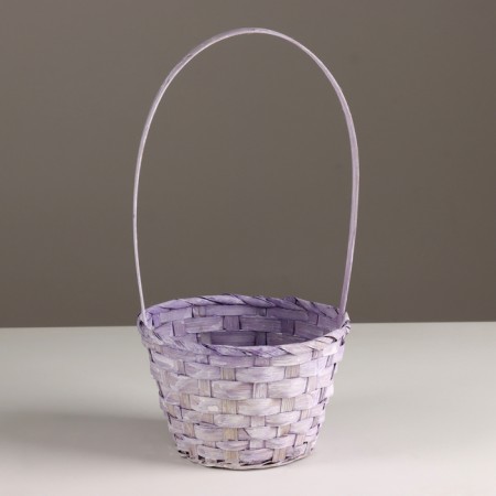 Wicker basket, d15x9xh31cm, lilac, bamboo
