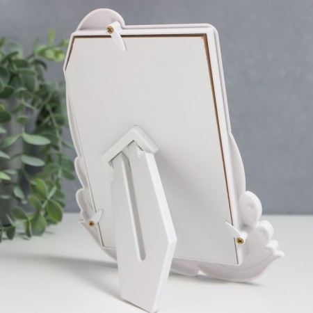 Photo frame plastic 10x15 cm "Two swan with hearts" White 14.5x18.5 cm-2
