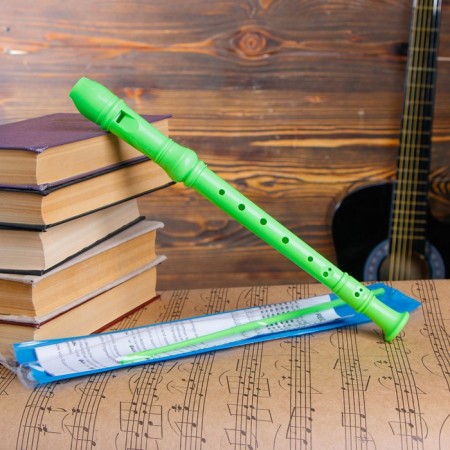 Music Life Blockflate, 8 holes, German system, soprano, green-2
