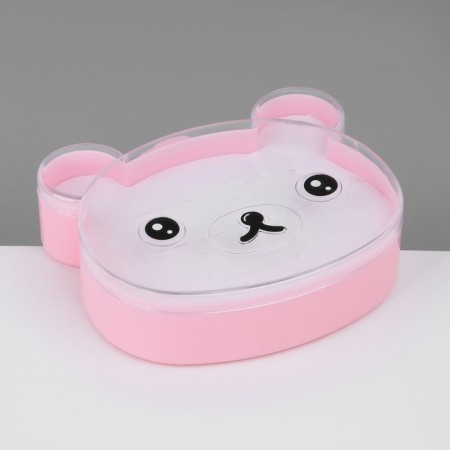 Organizer for jewelry "Casket Bear" 8 seats, plastic, 10.5 × 10 × 3 cm, pink color-3