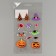A set of stickers from EVA "Halloween", 12 pcs.