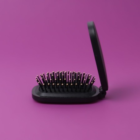 The comb is massage, folding, mirror, 9.5 × 5.5 cm, black color-13