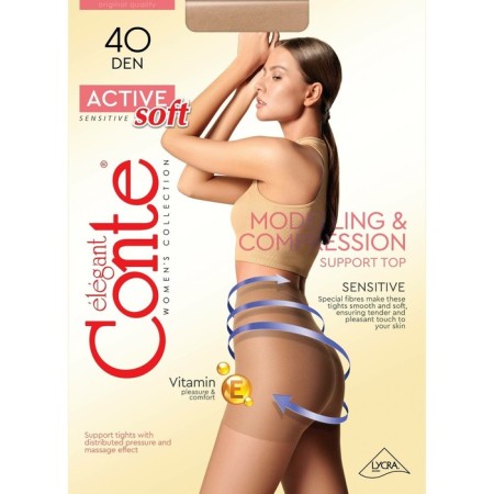 Women's tights Conte Elegant Active Soft, 40 DEN, size 2, MOCCA color-3