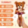 Musical toy "Funny Mishutka", sound, light, brown color