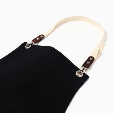Apron Ethel Minimalist Design Black 60x70cm. 45%linen, 55%HL 395 g/m2-4