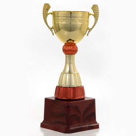 Cup 104, award figure, gold, plastic stand, 23.5 x 9.7 x 8.5 cm.-1