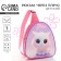 Baby backpack for a girl over the shoulder "White Cat", 23x20.5 cm