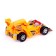 A robot with a dinobot transformation, light and sound effects, yellow colors
