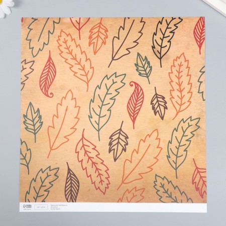 Scrapbooking paper "Leaves" density 180 g 30.5x32 cm-1