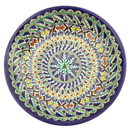 Largan Rishtan ceramics "Patterns", 33 cm, blue, deep-5