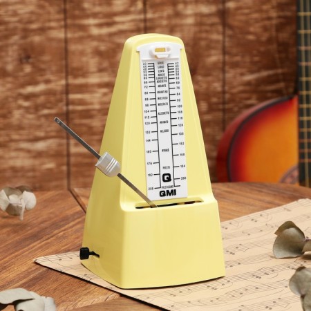 Mechanical GLEAM metronone, yellow, 40-408 beats per minute, 21 x 10 x 12 cm,
