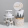 A set of gift boxes 5 in 1 “white gold”, 13 x 14–19.5 x 22 cm, New Year