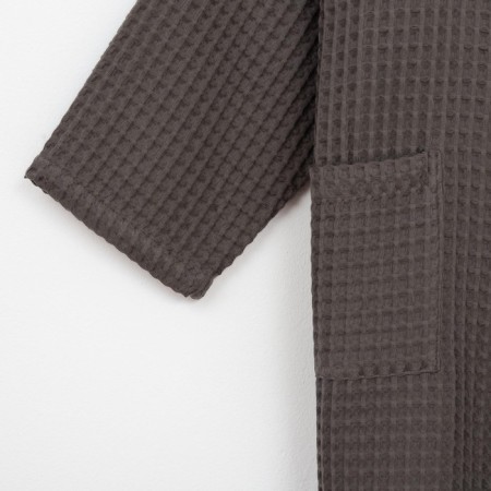 Wafel dressing gown men's elongated Ethel "BOHO" size 58-60, color is light gray, 100% cotton, 290 g/m2-10