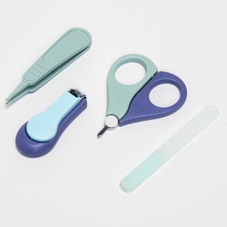 Children's manicure set (scissors, kniper, saw, tweezers), blue color-2