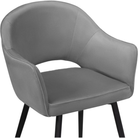 Chair on a metal frame Ouster MR-11 metal/velor, black/gray 60x58x81 cm-4