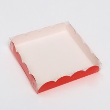 Box for cookies, red, 15 x 15 x 3 cm