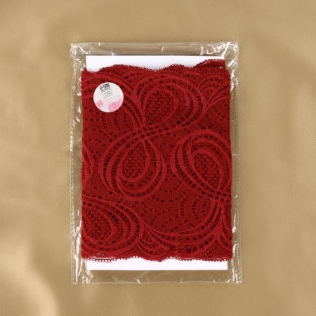 Lace elastic fabric, 180 mm × 2.7 ± 0.5 m, burgundy color-4