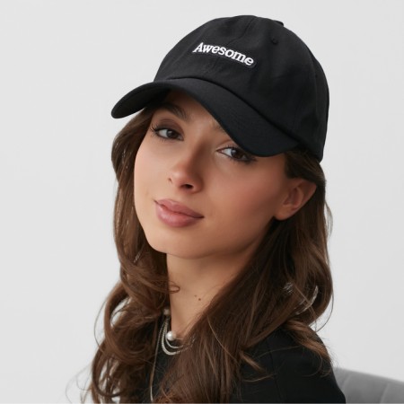 Cap "Awesome" minku, black color, size 58