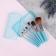 A set of makeup brushes, 7 items, in a plastic case, color mix