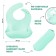 Bibslate for feeding silicone with pockets, turquoise color
