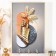 Key plastic, MDF 3 hooks "Abstraction. Vase with flowers" rhinestones, gold 29x1.8x19 cm