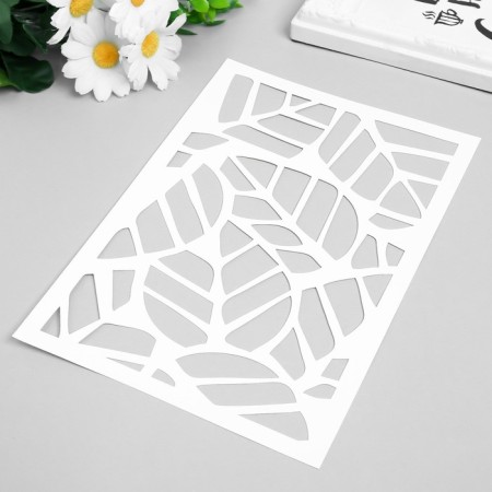 Plastic stencil "Leaves" 24x16 cm-1