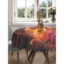 The tablecloth “Space drawings”, round, Saten, d = 150 cm