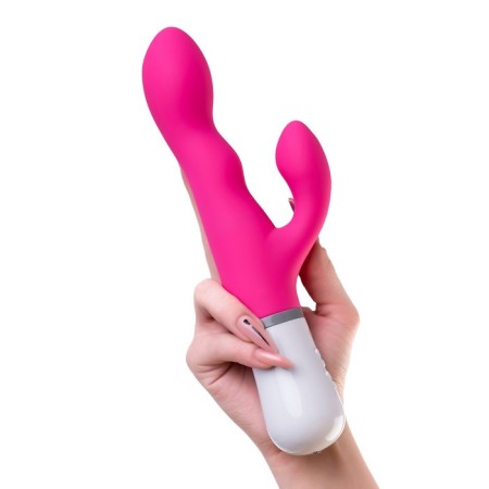 Lovense Nora vibrator with clitoral stimulant, silicone, pink color, 20 cm-10