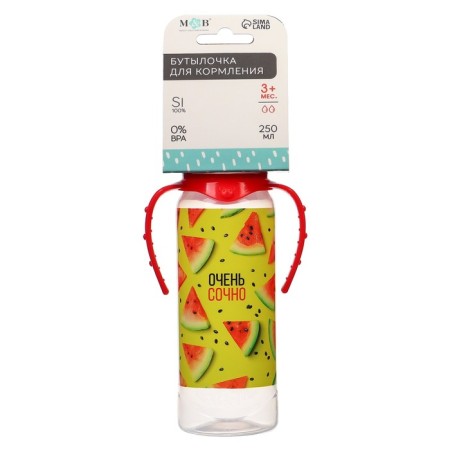 A bottle of feeding “Watermelons”, a classic throat, from 0 months, 250 ml., Cylinder, with handles-5