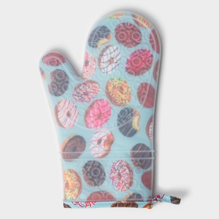 Mitten for hot shares "Donuts", silicone, 29.5 × 18 × 1 cm-3