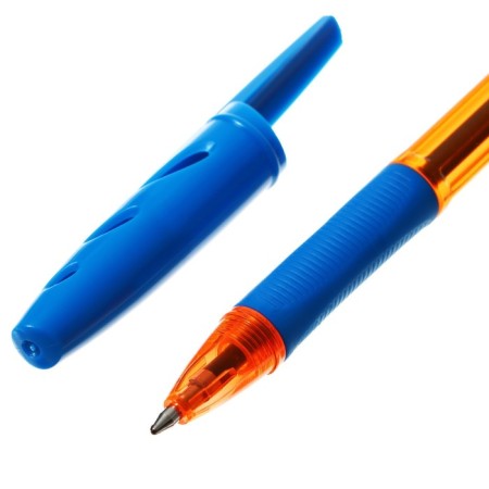 Ballpoint handle Berlingo "Tribase Grip Ginger", 0.7 mm, flu, light blue-3
