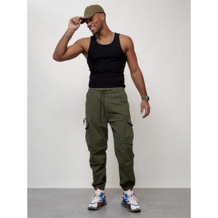 Cargo jeans men, size 44, khaki color-11