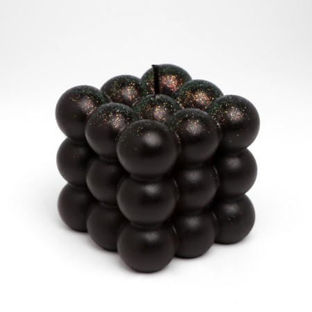 Figure candle "Babble" Big Cube, 5x5x5 cm, black velvet-1