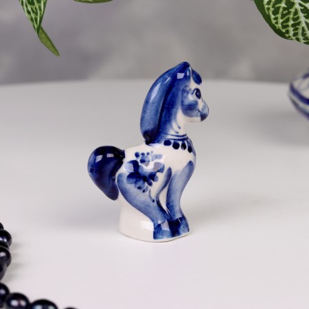 Souvenir "Horse", 7.5x3.5 cm, gzhel-2